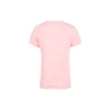 Stampa con motivo alfabetico, collo rotondo, maniche corte, rosa