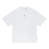 T-shirt a maniche corte, collo rotondo, vestibilità ampia, tinta unita, stile per coppia, bianco