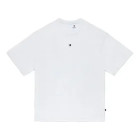 T-shirt a maniche corte, collo rotondo, vestibilità ampia, tinta unita, stile per coppia, bianco