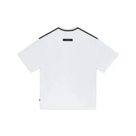 T-shirt a maniche corte, collo rotondo, vestibilità ampia, tinta unita, stile per coppia, bianco