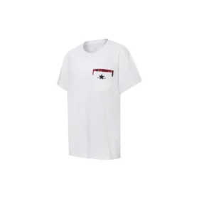 T-shirt a maniche corte con collo rotondo e tasca, bianca