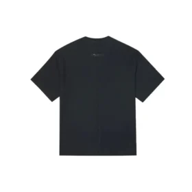 T-shirt a maniche corte con collo rotondo, tinta unita, stile coppia, nero