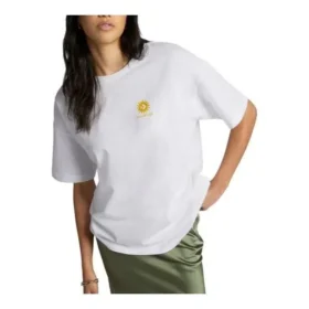 T-shirt a maniche corte con stampa floreale oversize Taglie asiatiche “Bianco”