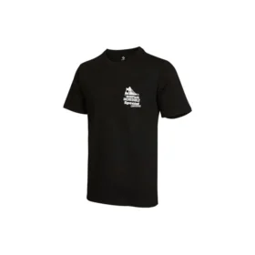 T-shirt casual da uomo Converse con stampa sul retro, collo rotondo e maniche corte, nera
