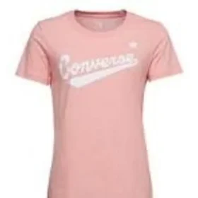 T-shirt con logo centrale sul davanti Taglie asiatiche “Rosa Bianco”