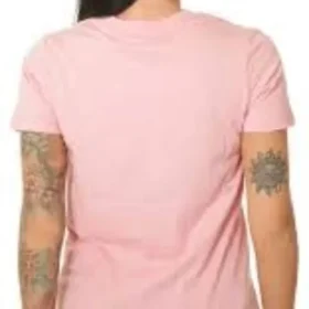 T-shirt con logo centrale sul davanti Taglie asiatiche “Rosa Bianco”