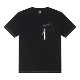 T-shirt con logo e tasca con zip Taglie asiatiche “Nero”
