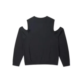 Top con spalle scoperte in maglia ritorta Taglie asiatiche “Nero”