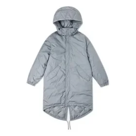 Trench lungo in piuma Taglie asiatiche “Grigio”
